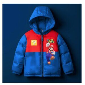 Nintendo Super Mario Bros Boy Winter Puffer Jacket Mario Kart Graphic Print 8